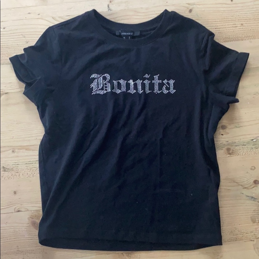 Bonita rhinestone 90s cut top Forever 21